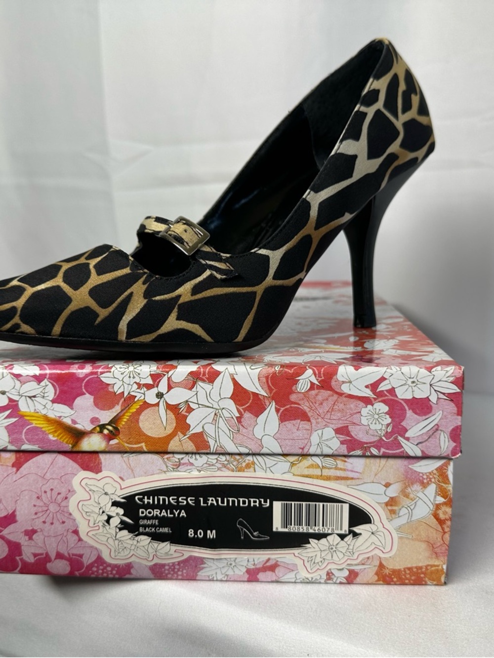 Chinese Laundry Giraffe Print Mary Jane Pump - Black/Camel
